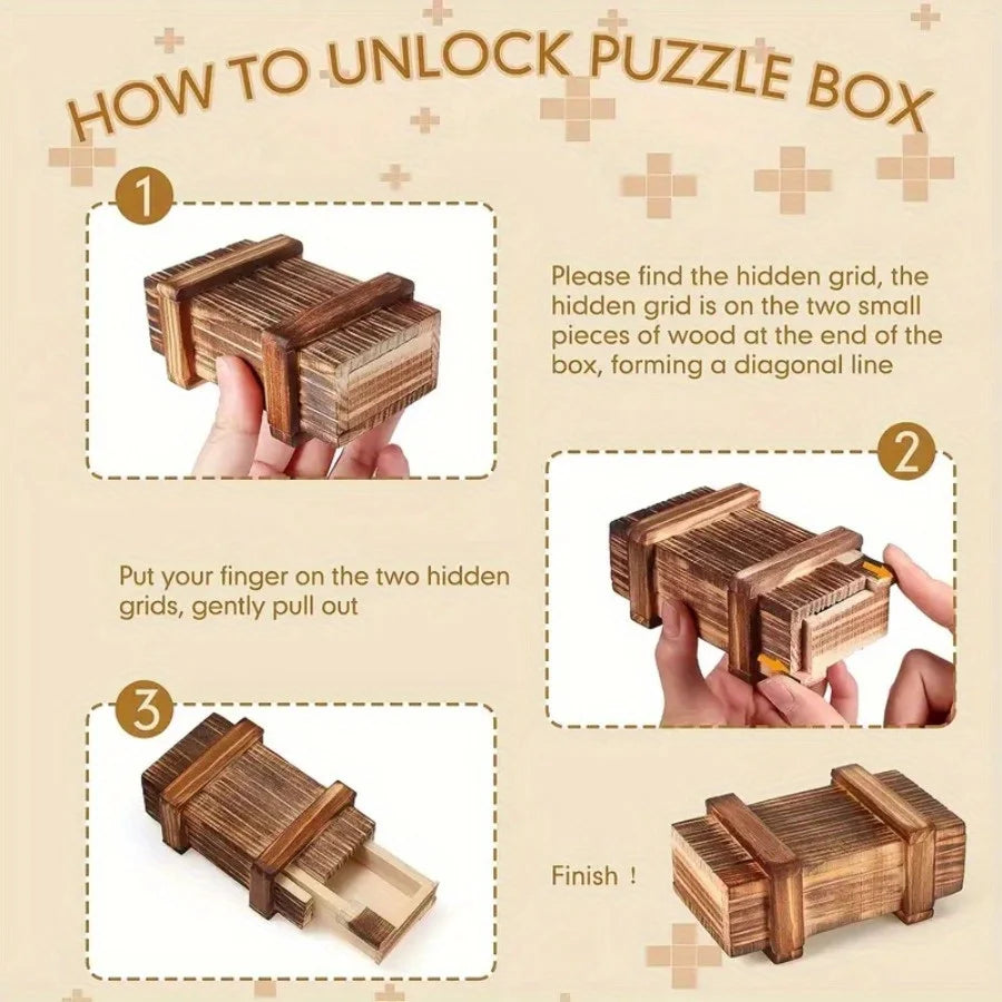 Wooden Secret Puzzle Box