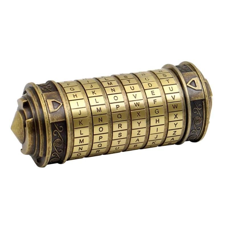 Leonardo Da Vinci Code Toys Metal Cryptex Locks Wedding Gifts Valentine's Day Gift Letter Rings Password Escape Chamber Props